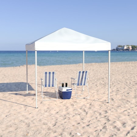 Flash Furniture 8'x8' White Outdoor Pop Up Slant Leg Canopy Tent JJ-GZ88-WH-GG